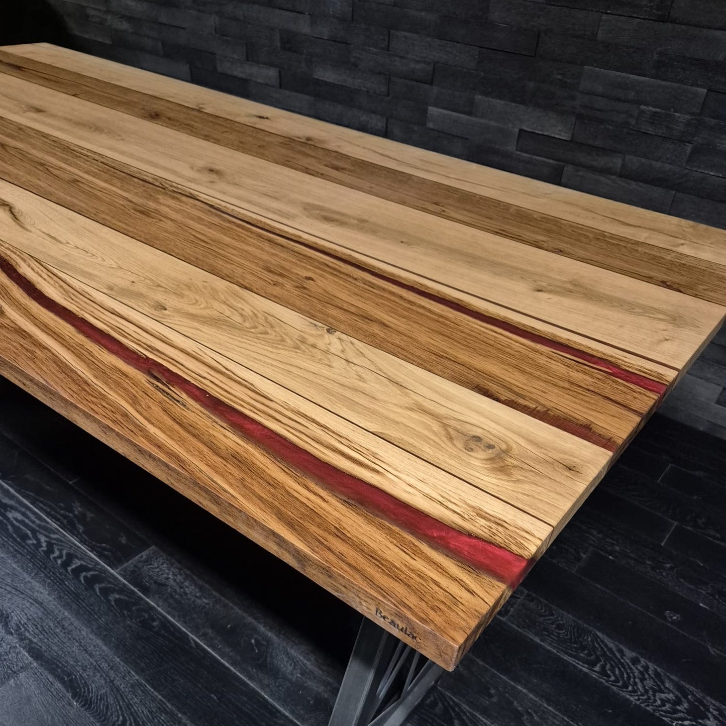 Plateau chêne 2000X1000mm résine Red Alert vernis mat (N°A153)