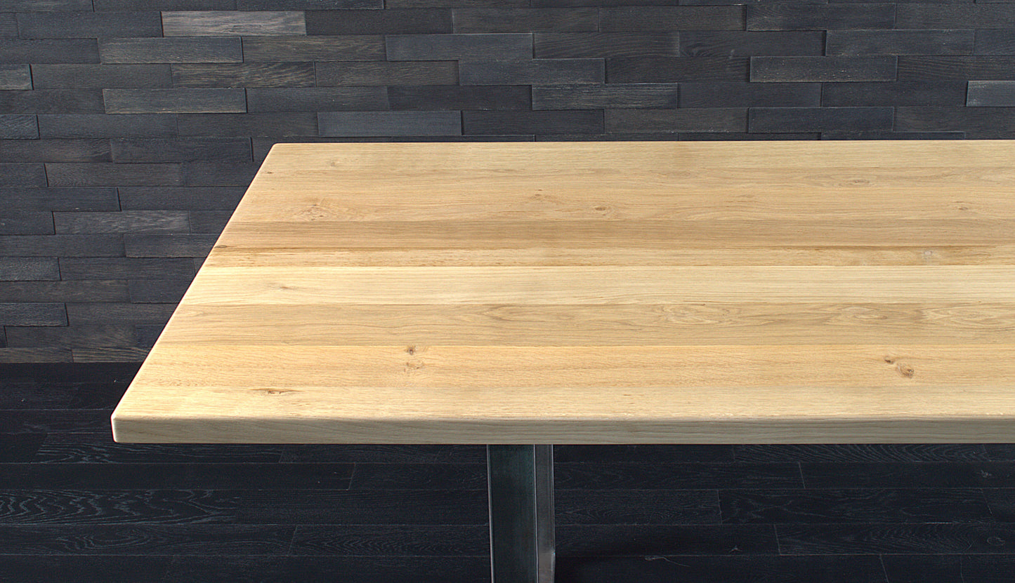 Plateau de table chêne massif rectangle 2300X950mm vernis mat, N°A128