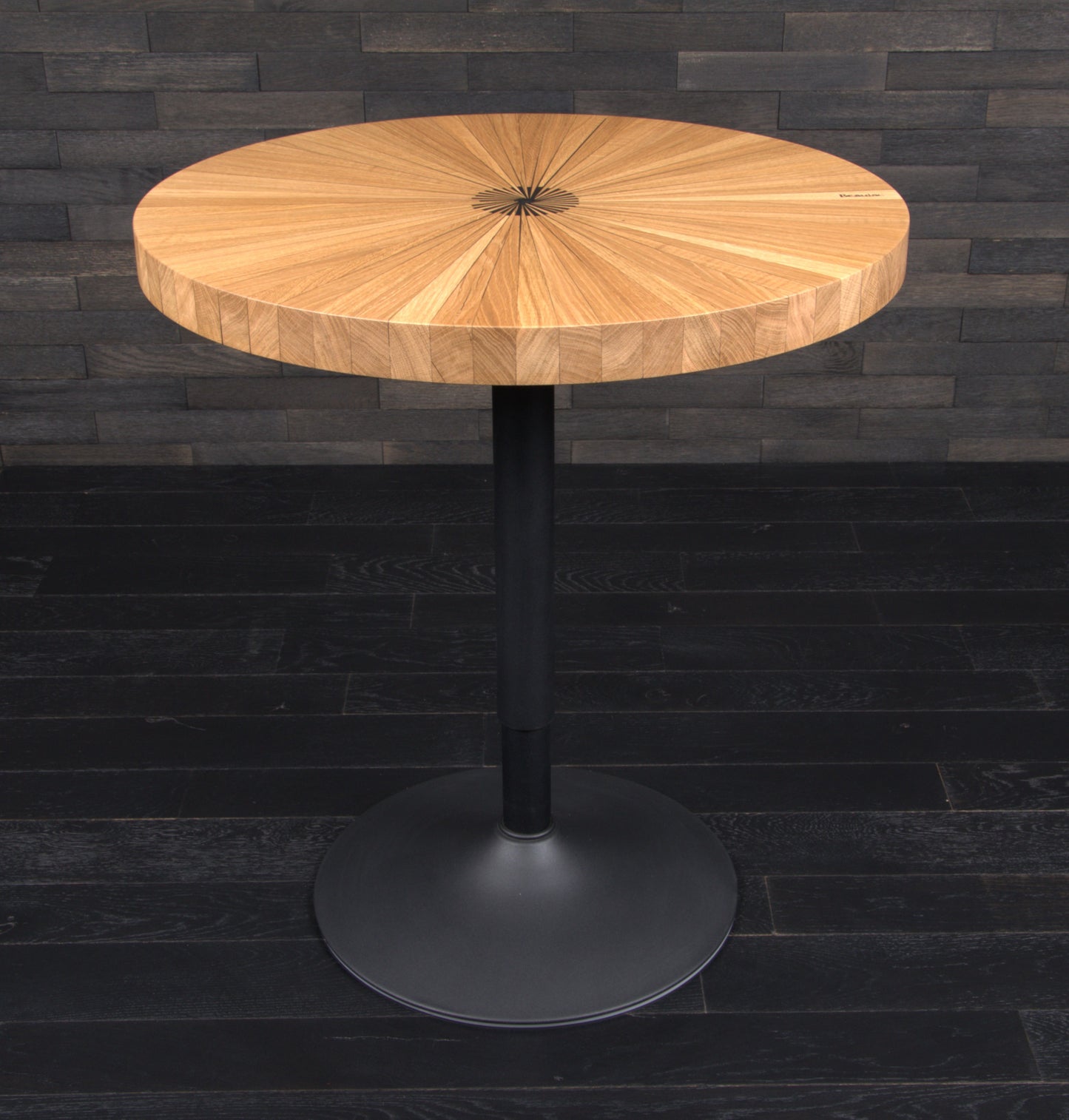 PLATEAU CHENE 680 MM " BISTROT & SOLEIL " RESINE BLACK ICE (N° A073)