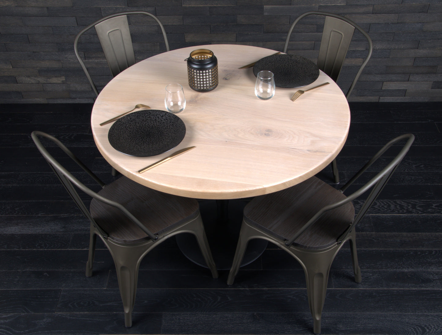 Plateau chêne massif 1000mm vernis blanchi (N°A092)