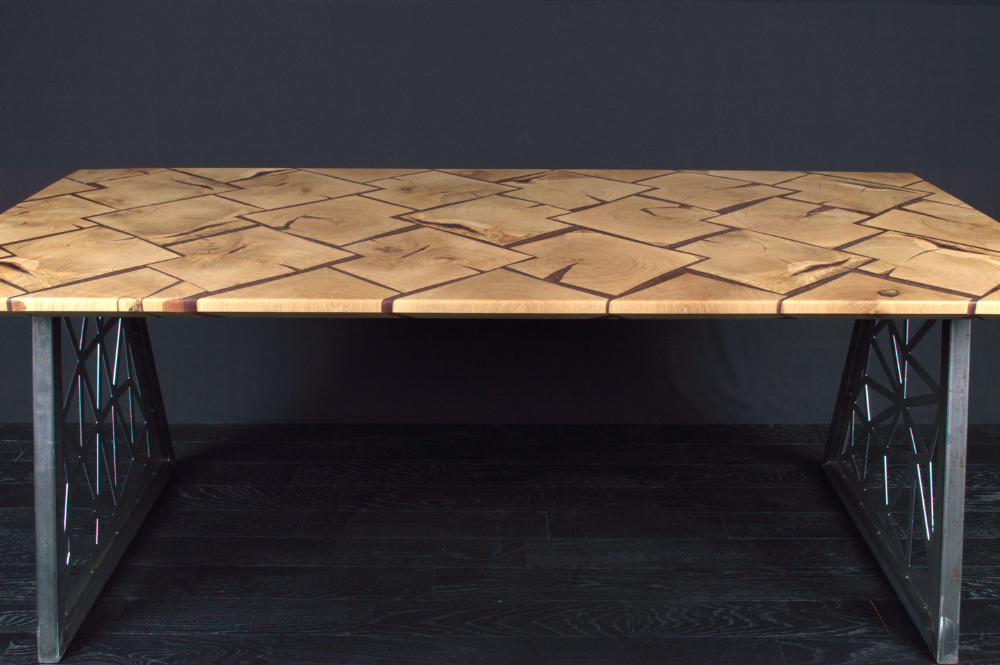 Table chêne "VIKING" résine Cappuccino 2000X1000 (N°A070)