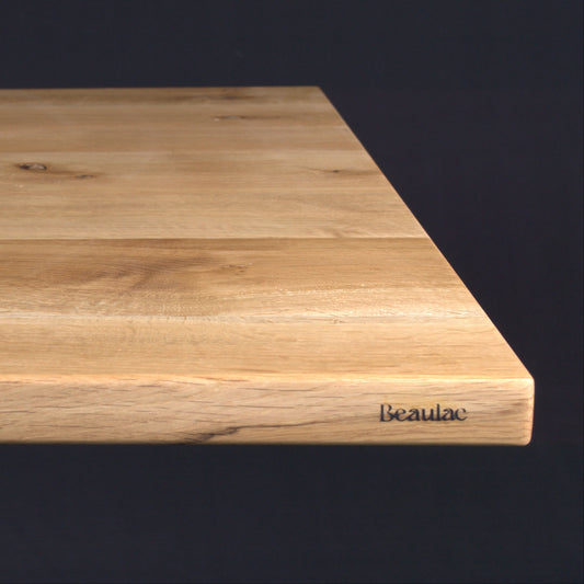 Plateau chêne carré 1200 x 1200 vernis BORDS DROITS (A059)