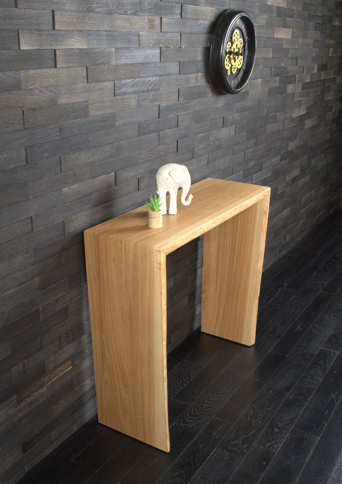 Console en chêne massif à bords naturels – N°A171
