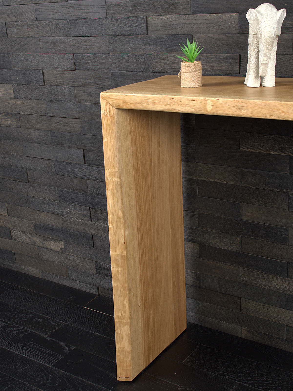 Console en chêne massif à bords naturels – N°A171
