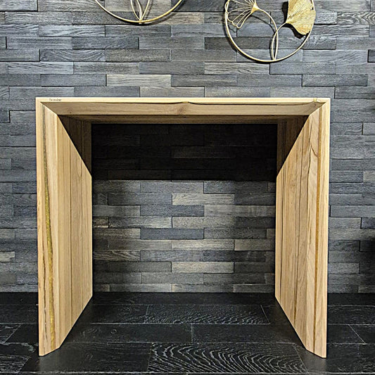 Console murale "YIN YANG" chêne 950X860 mm résine gold vernis mat (N°A166)