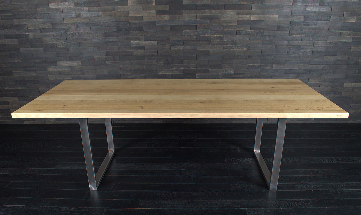 Plateau de table chêne massif rectangle 2300X950mm vernis mat, N°A128