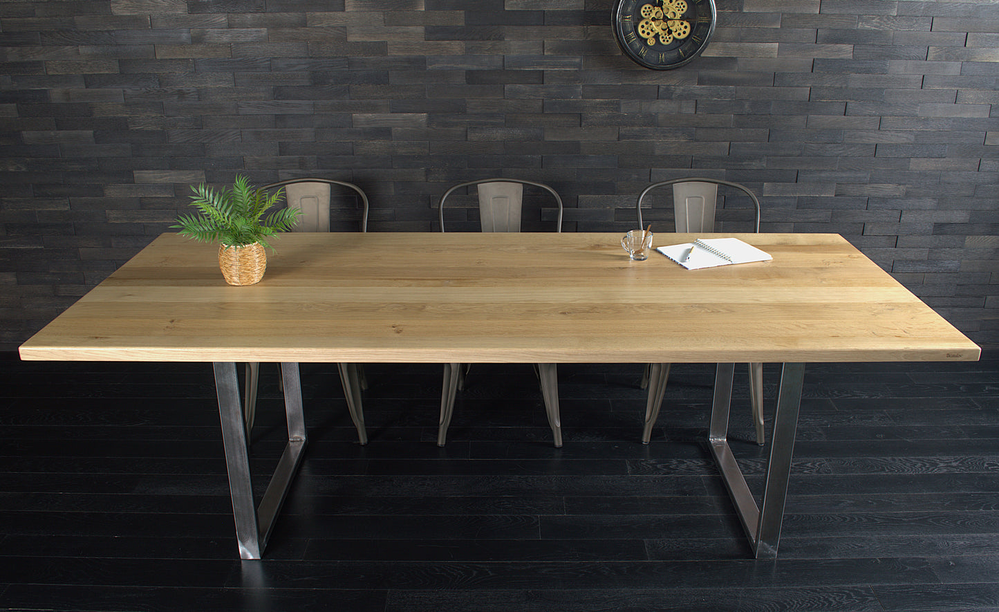Plateau de table chêne massif rectangle 2300X950mm vernis mat, N°A128
