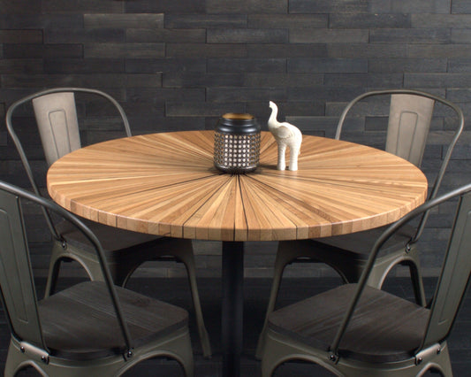 Plateau rond chêne "soleil " vernis bord droit Diam 1000mm  (A103)