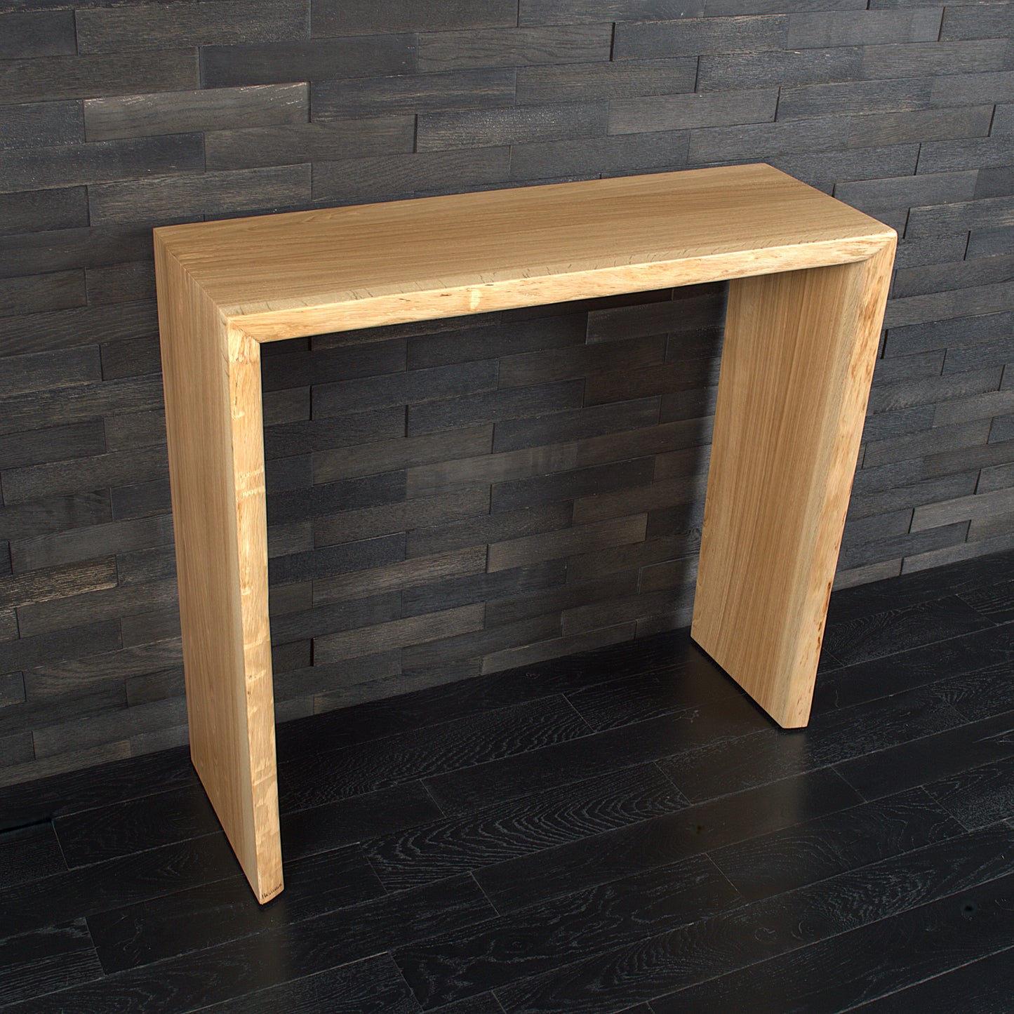 Console murale chêne massif 950X860mm bords nature vernis mat (N°A171)