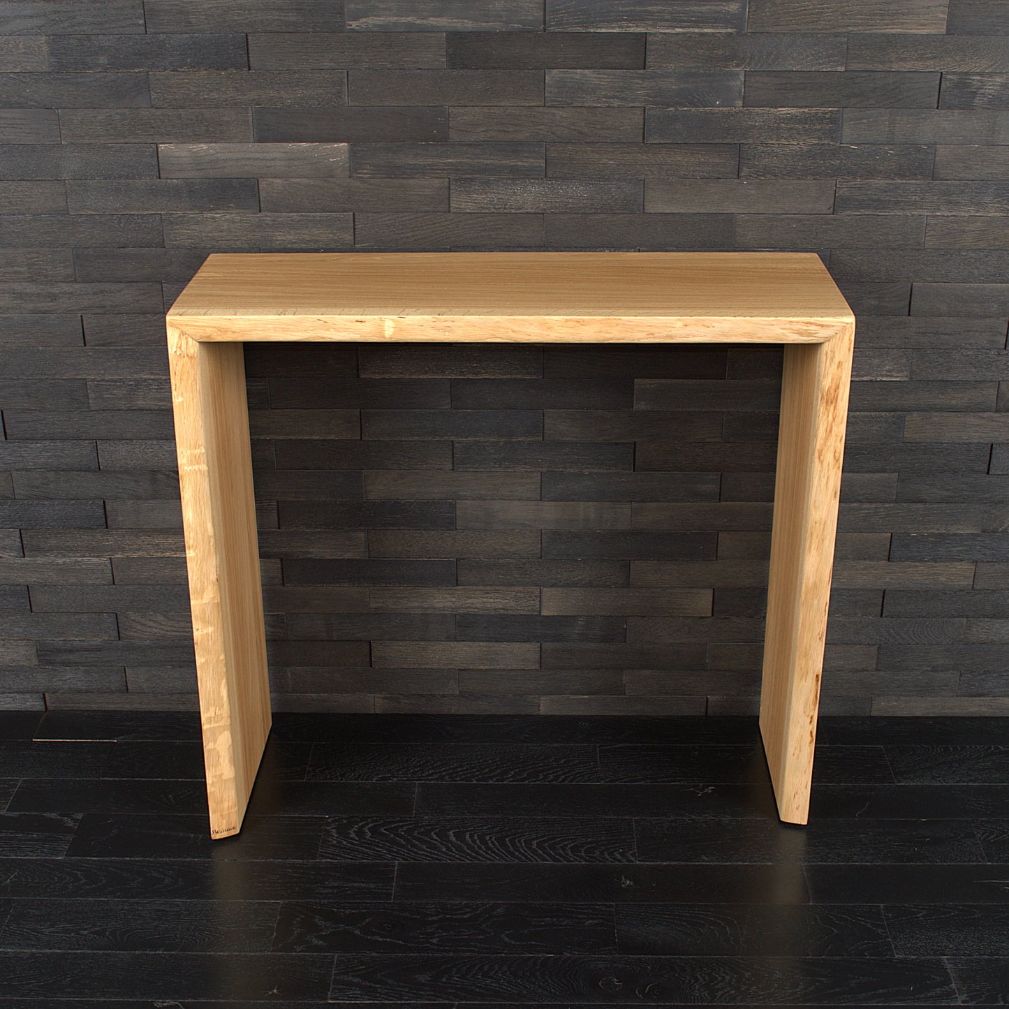 Console murale chêne massif 950X860mm bords nature vernis mat (N°A171)