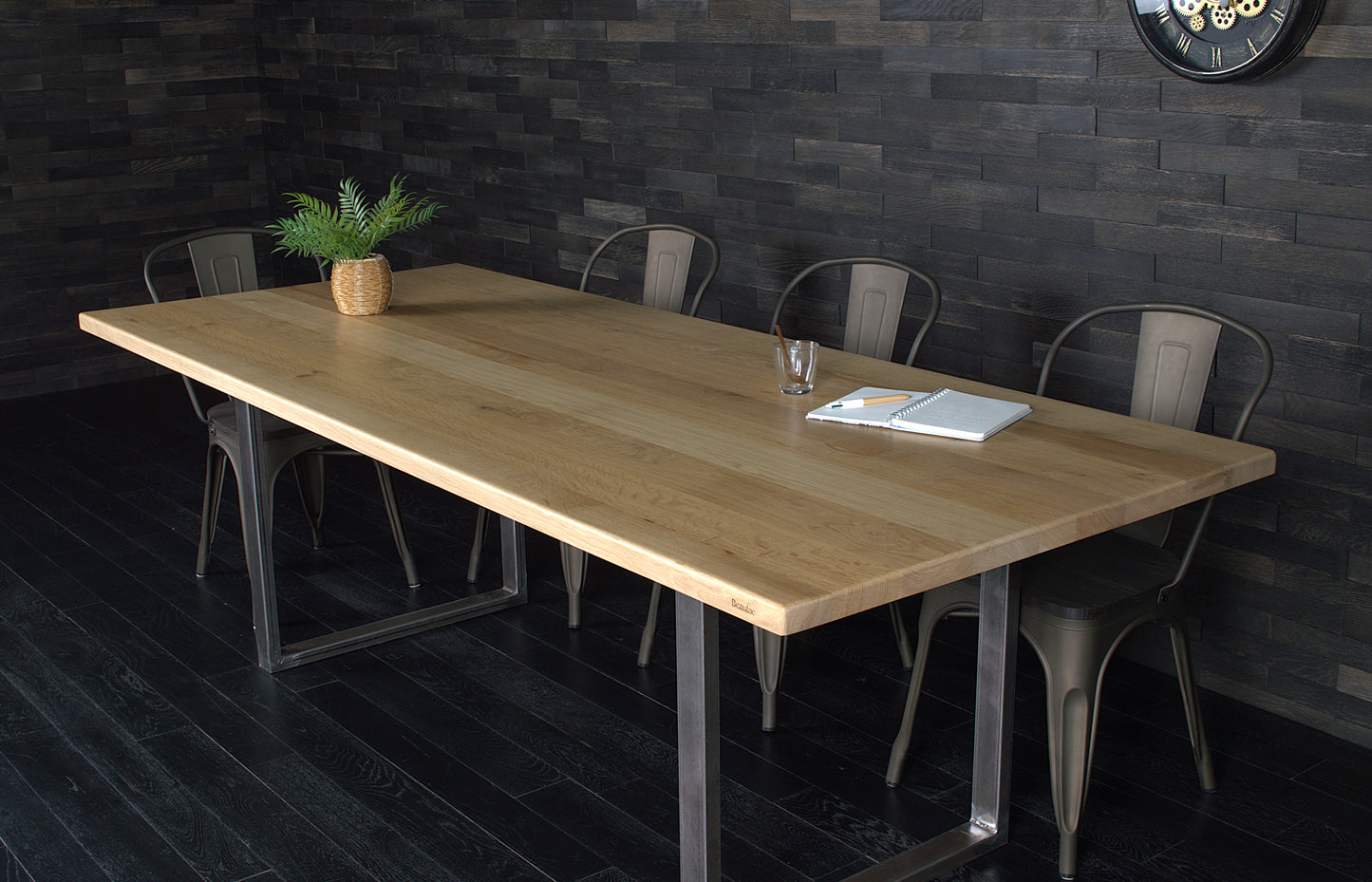 Plateau de table chêne massif rectangle 2300X950mm vernis mat, N°A128