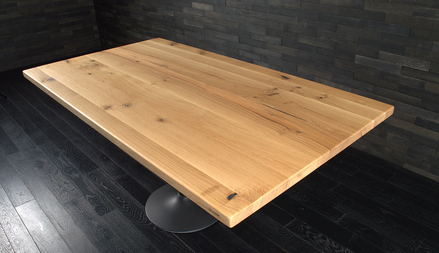 Plateau chêne massif 1600X900mm "PONT DE BATEAU" vernis mat (N°A079)