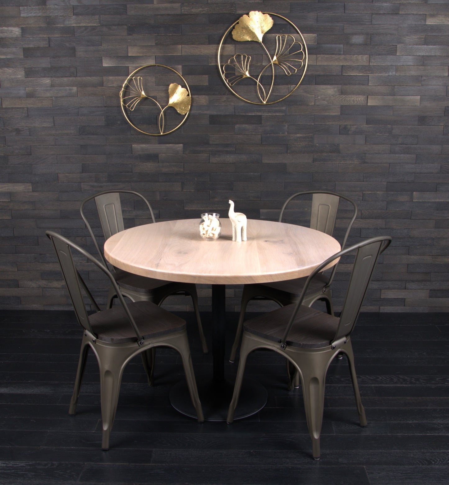 Plateau chêne massif 1000mm vernis blanchi (N°A092)