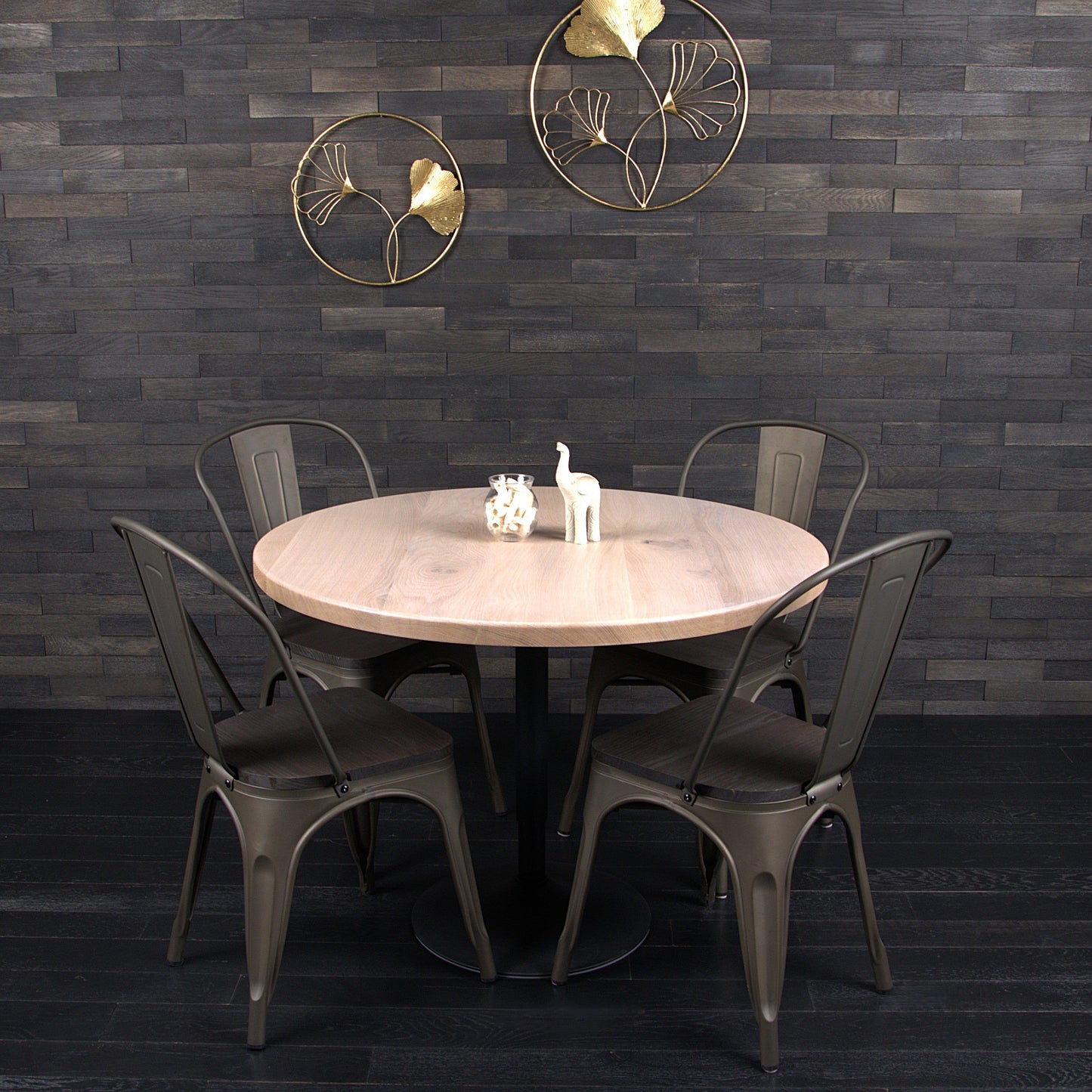 Plateau chêne massif 1000mm vernis blanchi (N°A092)