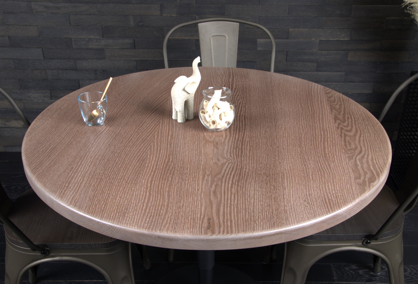 Plateau chêne massif 1000mm teinté vernis mat (N° A093)