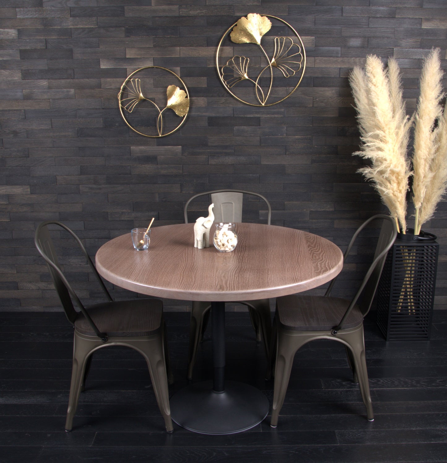 Plateau chêne massif 1000mm teinté vernis mat (N° A093)