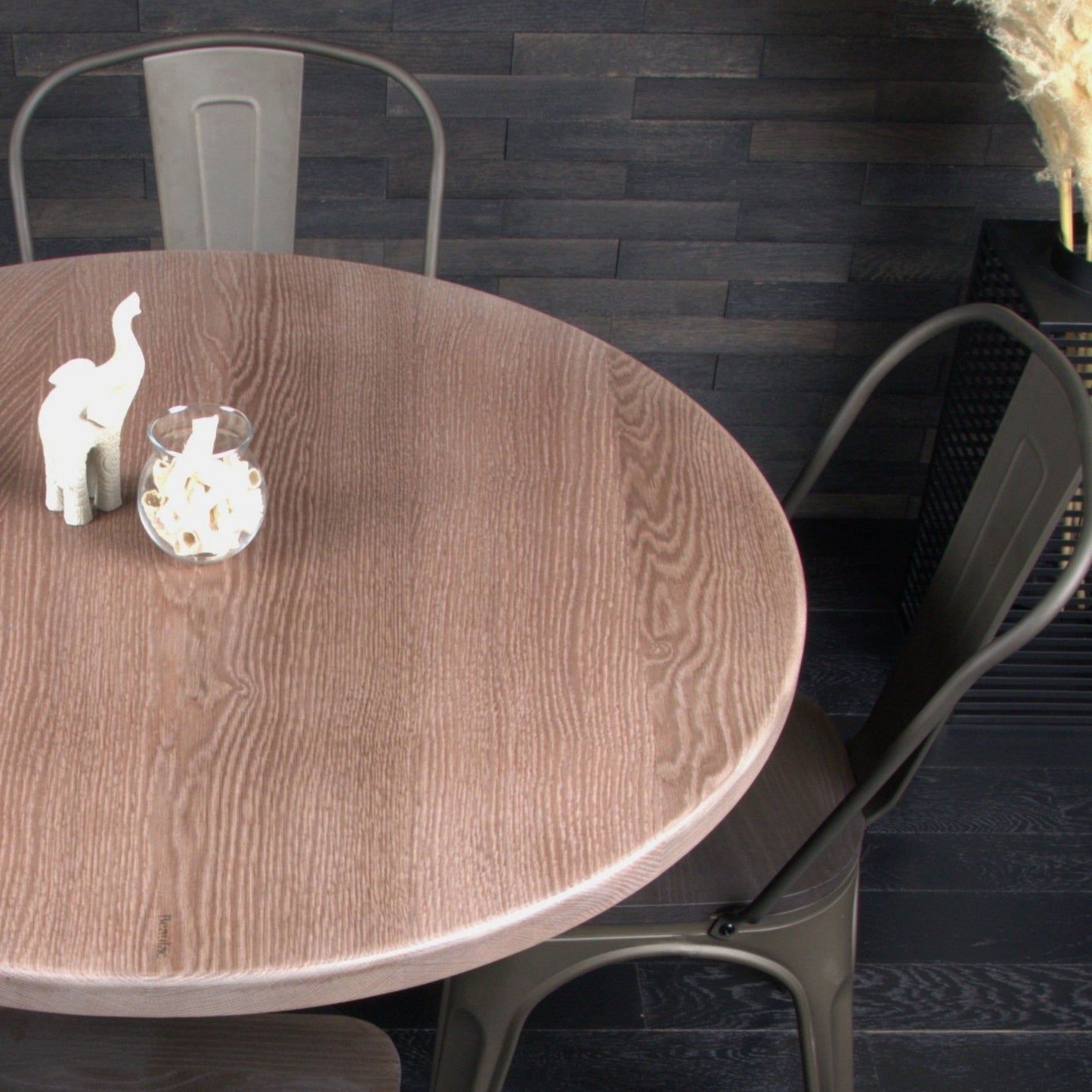 Plateau chêne massif 1000mm teinté vernis mat (N° A093)