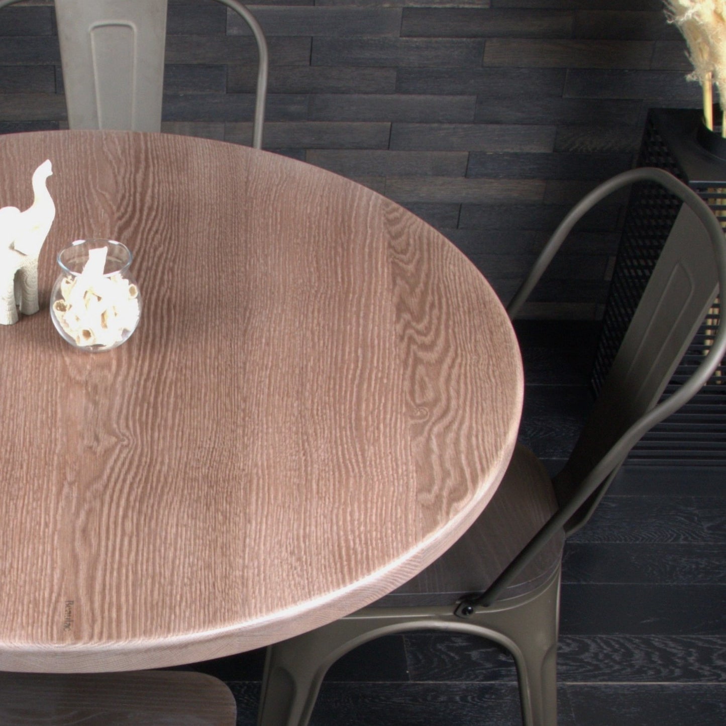 Plateau chêne massif 1000mm teinté vernis mat (N° A093)