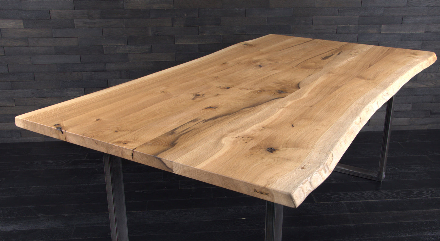 Plateau chêne 1800 x 910 insert " S " vernis BORDS NATURE (A058)