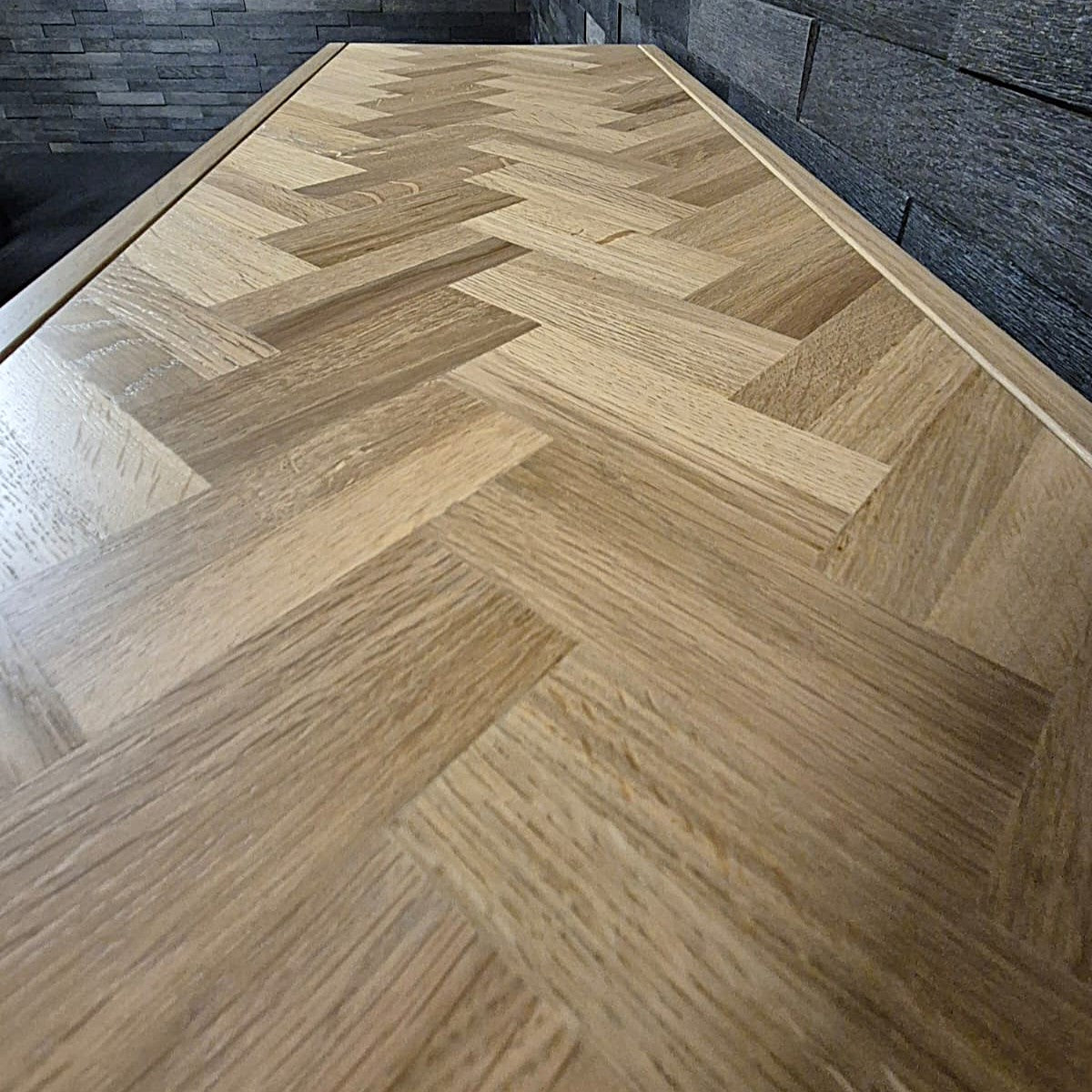 Console murale "YIN YANG" chêne 950X860 mm résine gold vernis mat (N°A166)