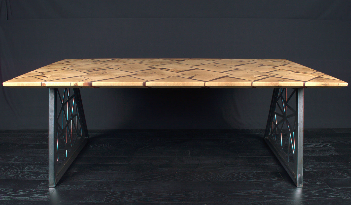 Table chêne "VIKING" 2000 x 1000 résine Cappucino (A070)