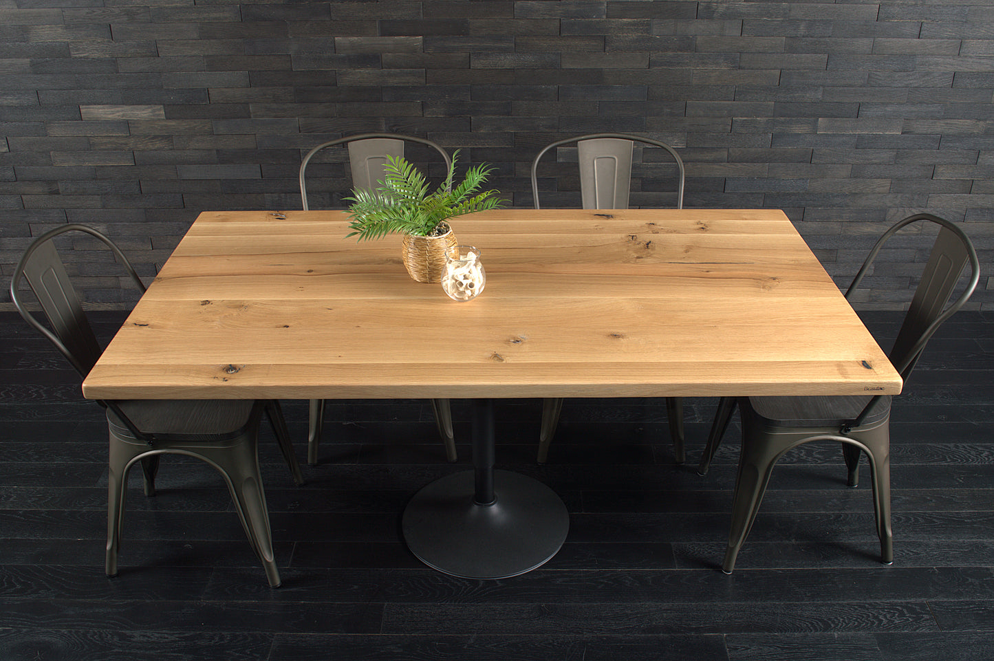 Plateau chêne massif 1600X900mm "PONT DE BATEAU" vernis mat (N°A079)