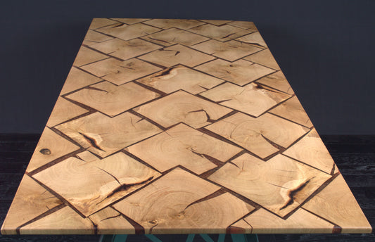 Table chêne "VIKING" résine Cappuccino 2000X1000  (N°A070)